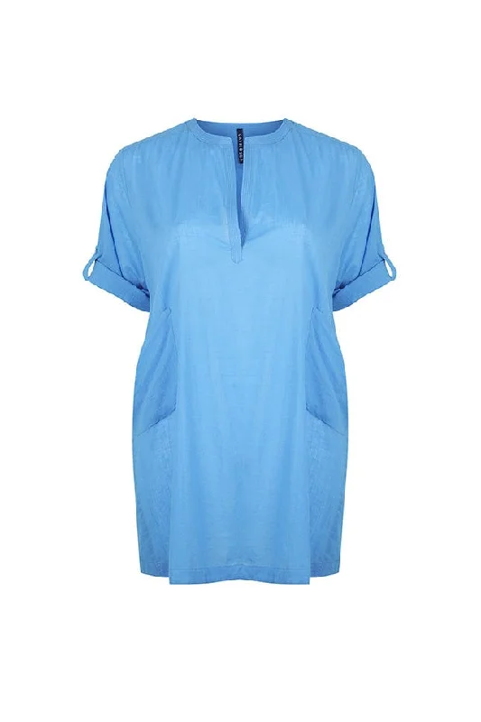 Anti - bacterial cover ups for a hygienic beachwear optionCotton Overshirt Provence Blue Anti - bacterial cover ups for a hygienic beachwear optionCotton Overshirt Provence Blue