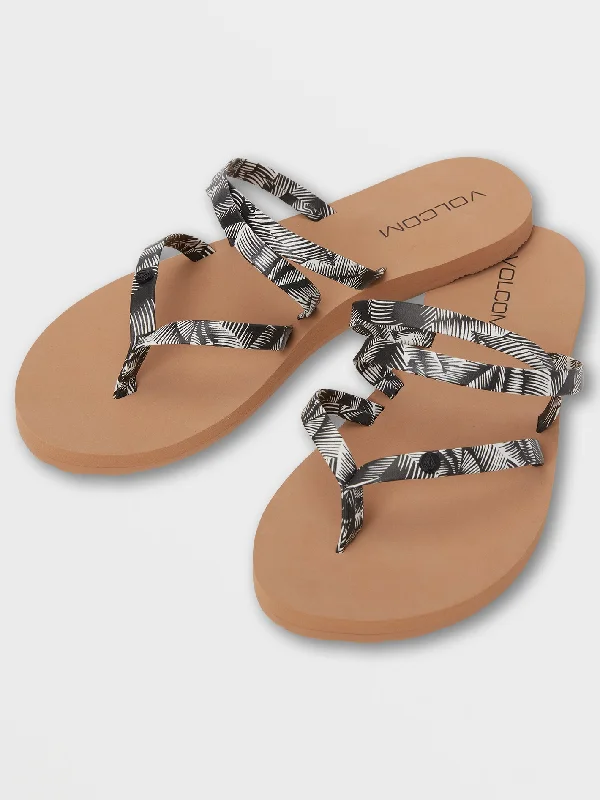 Plus Size Women's Striped One - Pieces in Navy and White for a Nautical - Inspired EnsembleEasy Breezy II Sandal - Black White