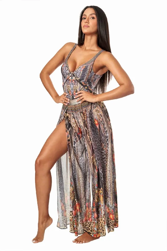 Button - down cover ups for a versatile and easy - to - wear optionEclectic Jungle Split Leg Cover Up Pants Button - down cover ups for a versatile and easy - to - wear optionEclectic Jungle Split Leg Cover Up Pants