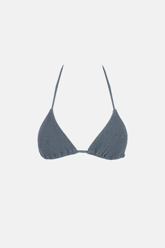Women's Metallic - Trimmed Swim Tops in Gold for a Glamorous Beach PartyEssential Rib Slide Tri Top Graphite