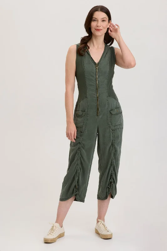 Women's Velvet One - Pieces in Emerald Green for a Luxurious and Sophisticated OccasionHewitt Hooded Jumpsuit