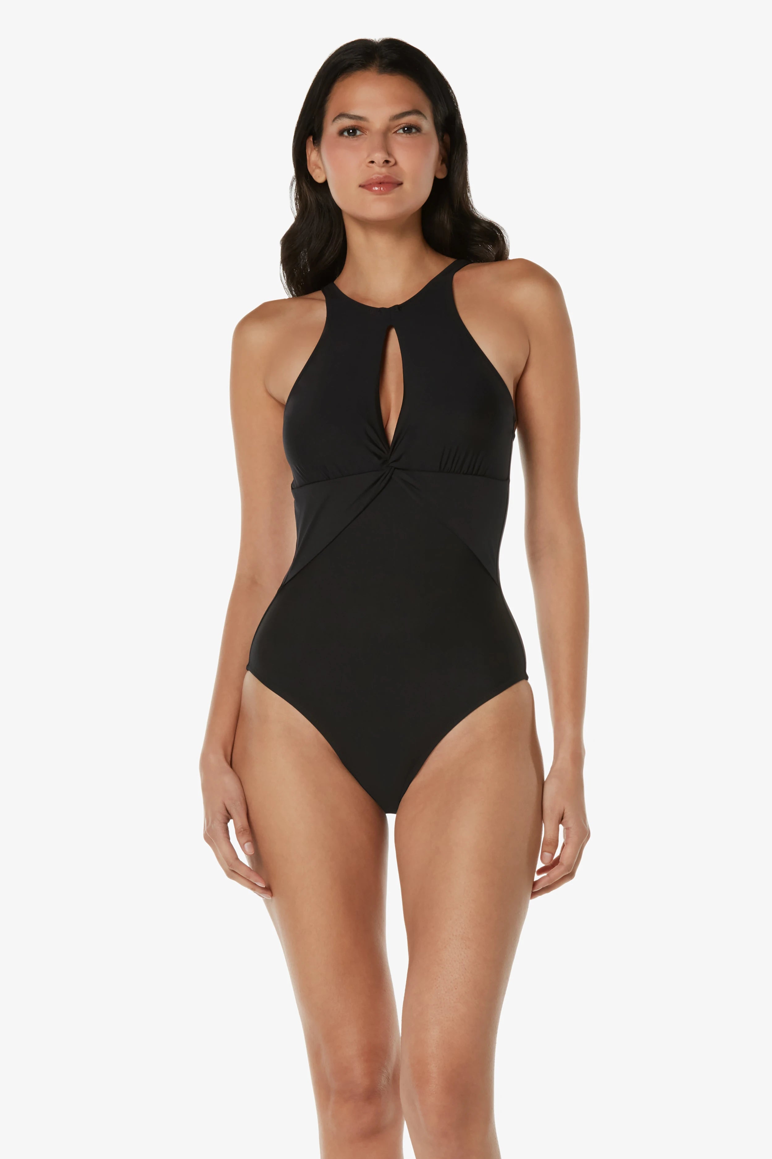 Women's Strapless One - Pieces in Royal Blue with Beaded Accents for a Formal EventHigh Neck One-Piece  |  Black