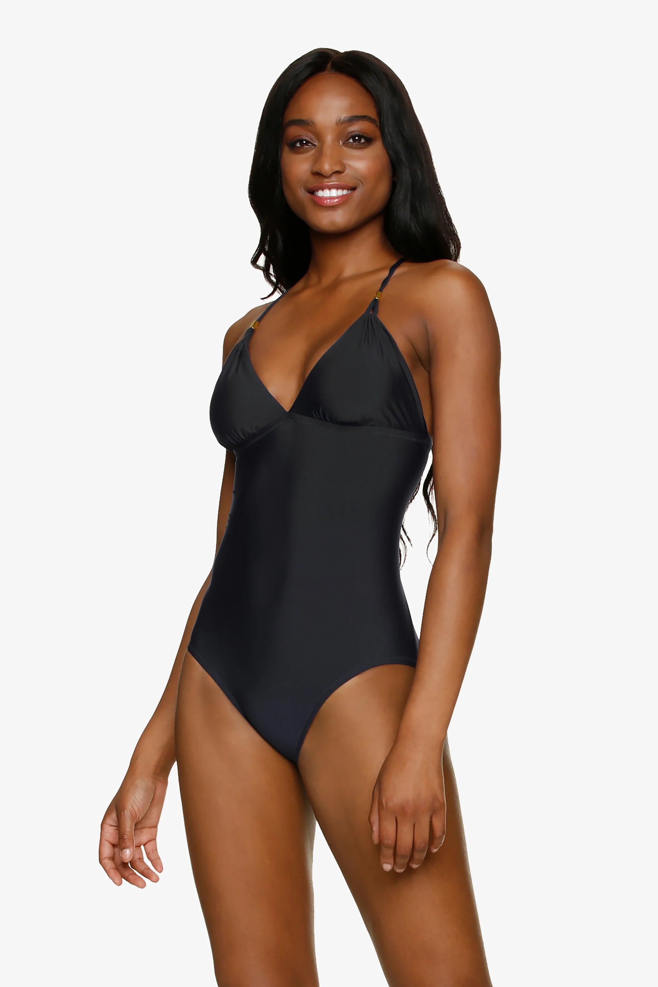 Women's Cargo - Style One - Pieces in Khaki with Pockets for a Practical and Stylish Outdoor LookLattice Back One-Piece | Black Women's Cargo - Style One - Pieces in Khaki with Pockets for a Practical and Stylish Outdoor LookLattice Back One-Piece | Black