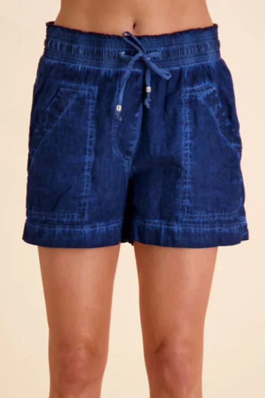 Plus - size floral print cover ups for a stylish beach lookLula Life Cotton Beach Short Navy