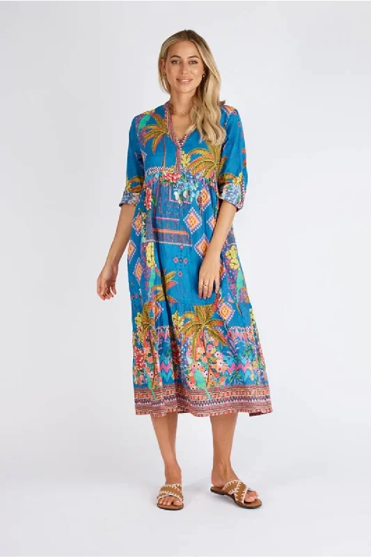 Minimalist - designed cover ups for a sleek and simple beach appearanceLula Life Mika Midi Cotton Dress Ocean Minimalist - designed cover ups for a sleek and simple beach appearanceLula Life Mika Midi Cotton Dress Ocean