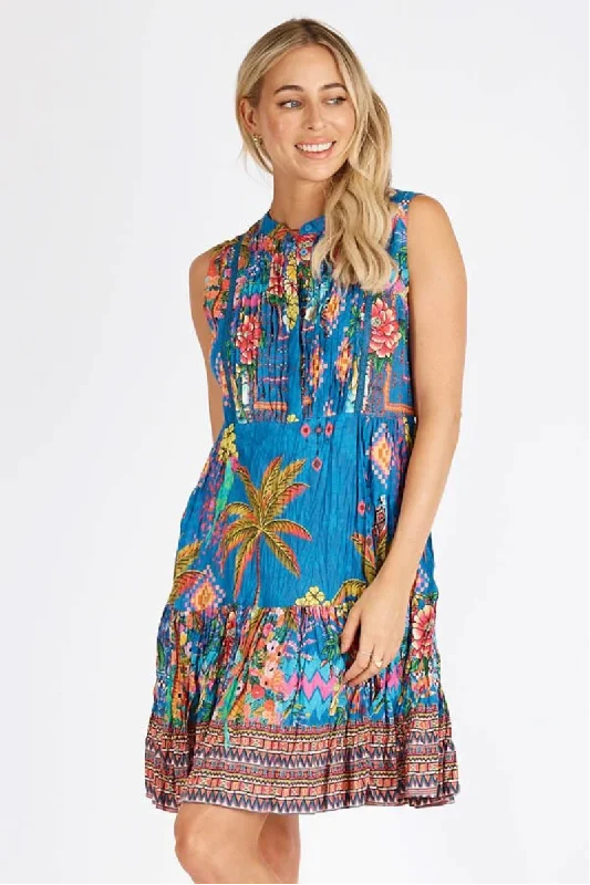 Romper - style cover ups for a trendy and functional beach optionLula Life Mika Sleeveless Cotton Dress Ocean Romper - style cover ups for a trendy and functional beach optionLula Life Mika Sleeveless Cotton Dress Ocean