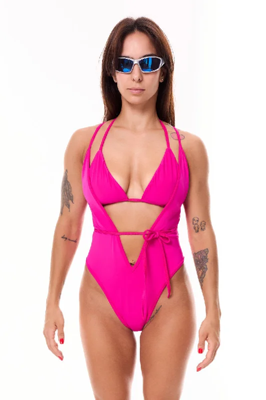 Convertible Straps Bodysuits for Multiple Styling OptionsMÆD V-shape Bodysuit - Matte Pink