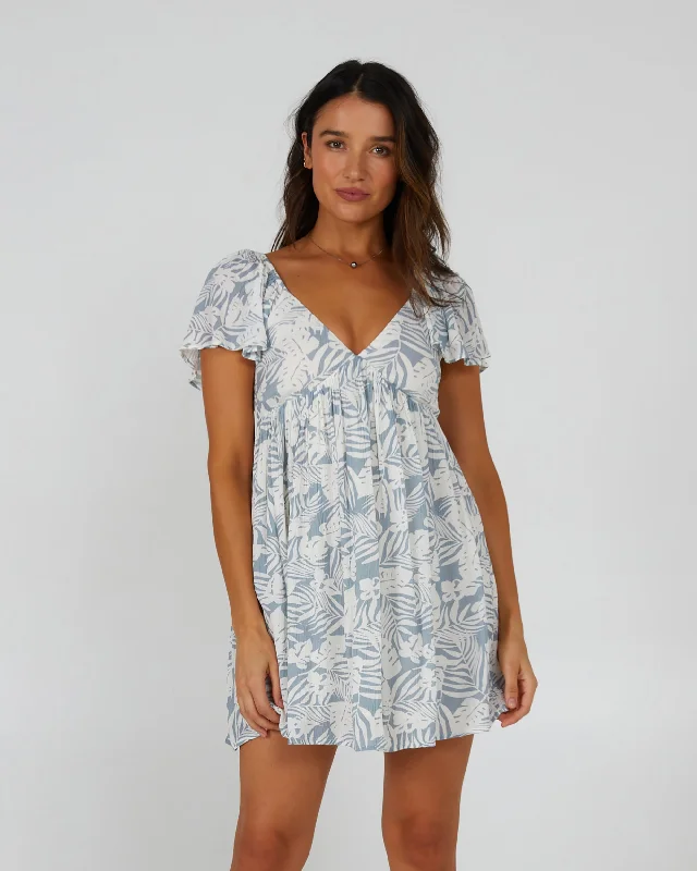 Petite - fit cropped linen cover ups for a breezy summer strollMainland Dress - Sea Blue
