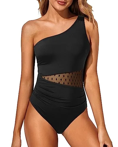 Plus Size Women's Floral Print Maxi One - Pieces in Multicolor for a Spring Garden PartyMesh One Piece Tummy Control One Shoulder Swimsuit Plus Size Women's Floral Print Maxi One - Pieces in Multicolor for a Spring Garden PartyMesh One Piece Tummy Control One Shoulder Swimsuit