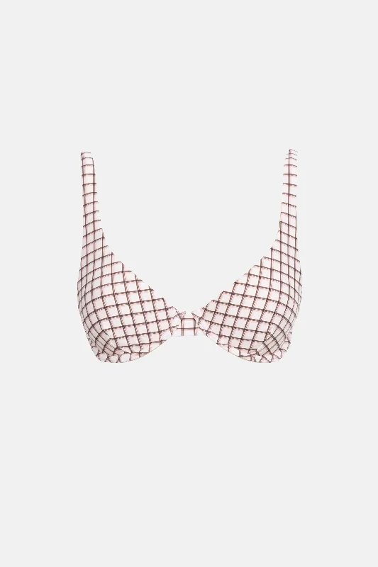 Plus Size Women's Ruffled Bikini Tops in Floral Print for a Feminine Beach LookRumi Check Underwire Top Natural
