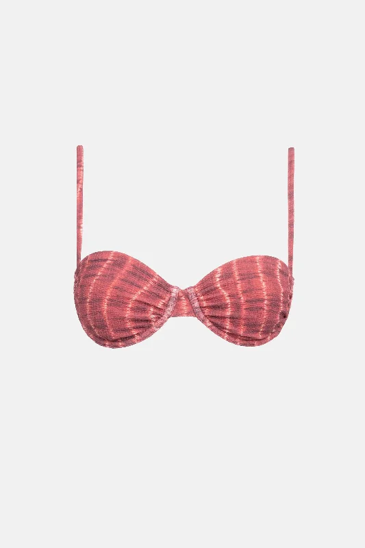 Plus Size Women's Floral - Embroidery Swim Tops in Cream for a Delicate and Elegant AppearanceSahara Tie Dye Underwire Top Red Plus Size Women's Floral - Embroidery Swim Tops in Cream for a Delicate and Elegant AppearanceSahara Tie Dye Underwire Top Red
