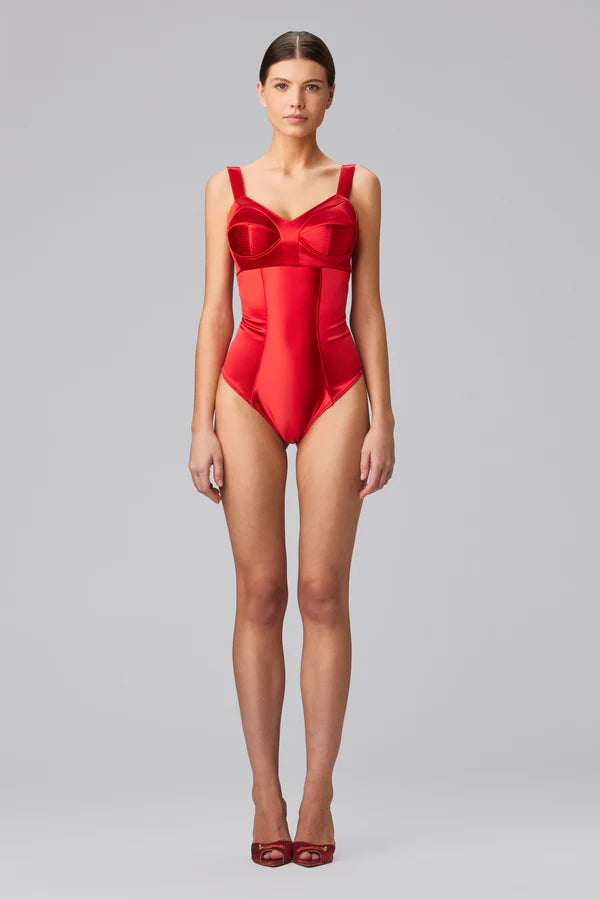 Lace Bodysuits for a Sexy and Elegant Bedroom LookSculpt Satin Bodysuit In Red - Murmur