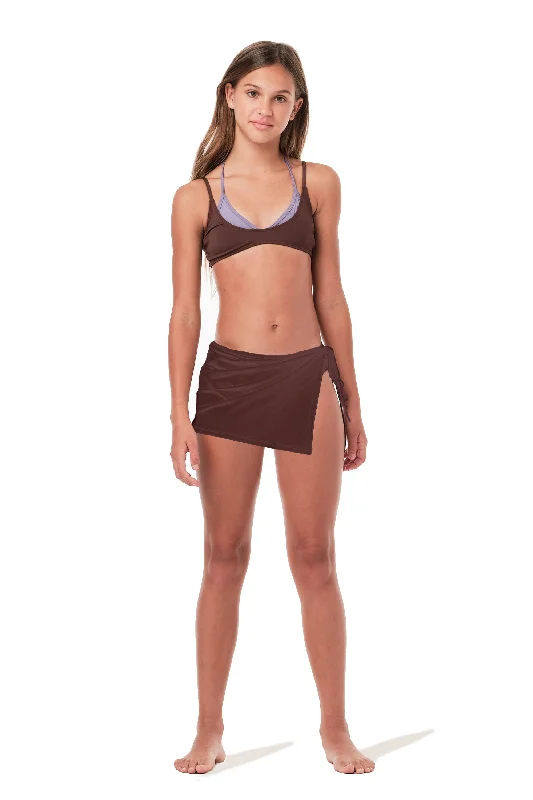 Petite - fit cropped linen cover ups for a breezy summer strollSkinny Mini - Chocolate (FINAL SALE)