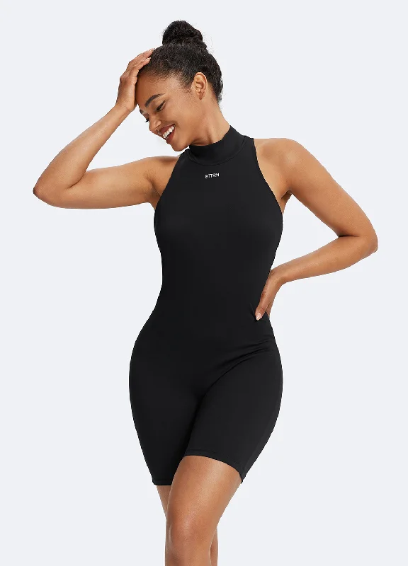 Crop Bodysuits to Pair with High - Waisted BottomsSleeveless High-Neck Bodysuit