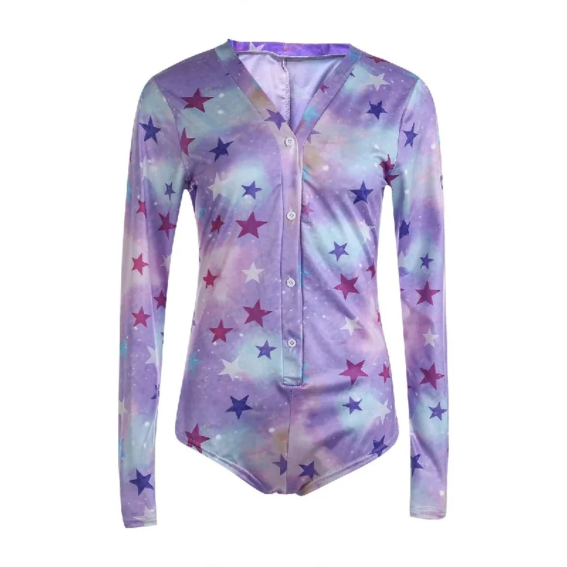 Button - Front Bodysuits with a Classic and Timeless AppealStarry Galaxy Sleeper