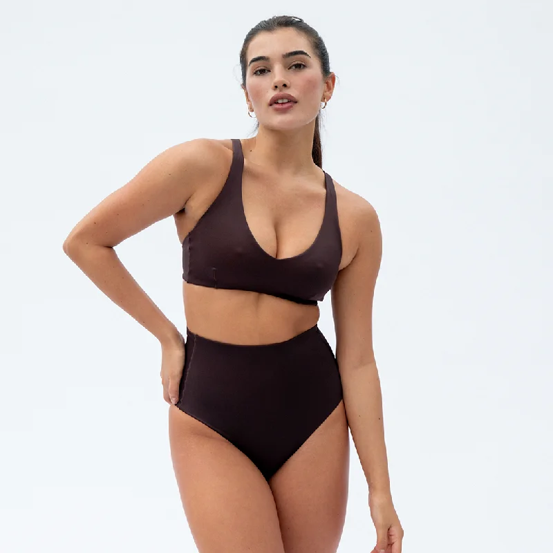Women's High - Neck Swim Tops in Navy with Zipper for a Sleek and Sporty LookSunday Top D+ - Cold Brew Women's High - Neck Swim Tops in Navy with Zipper for a Sleek and Sporty LookSunday Top D+ - Cold Brew