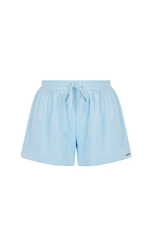 Thermal - lined cover ups for cooler beach eveningsTerry Towelling Shorts Light Blue