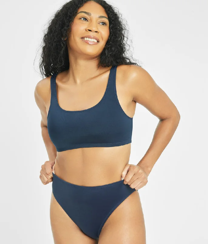 Plus Size Women's Print - Blocked Swim Tops in Multicolor for a Trendy and Fashion - Forward LookThe All-You Swim Bralette: Navy Plus Size Women's Print - Blocked Swim Tops in Multicolor for a Trendy and Fashion - Forward LookThe All-You Swim Bralette: Navy