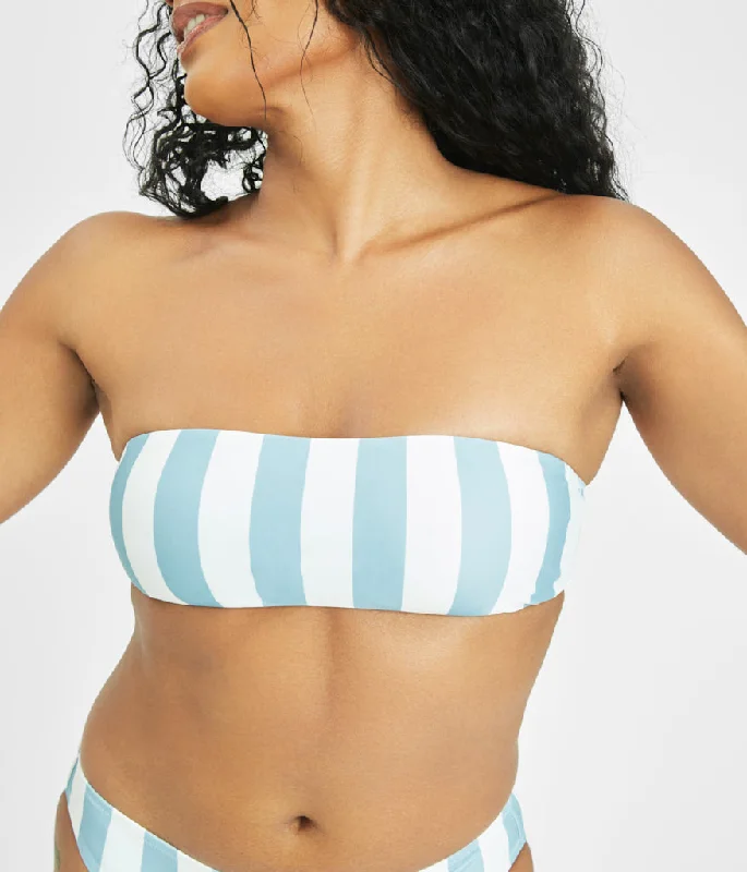 Women's Metallic - Trimmed Swim Tops in Gold for a Glamorous Beach PartyThe Swim Bandeau: Cabana Stripe Women's Metallic - Trimmed Swim Tops in Gold for a Glamorous Beach PartyThe Swim Bandeau: Cabana Stripe