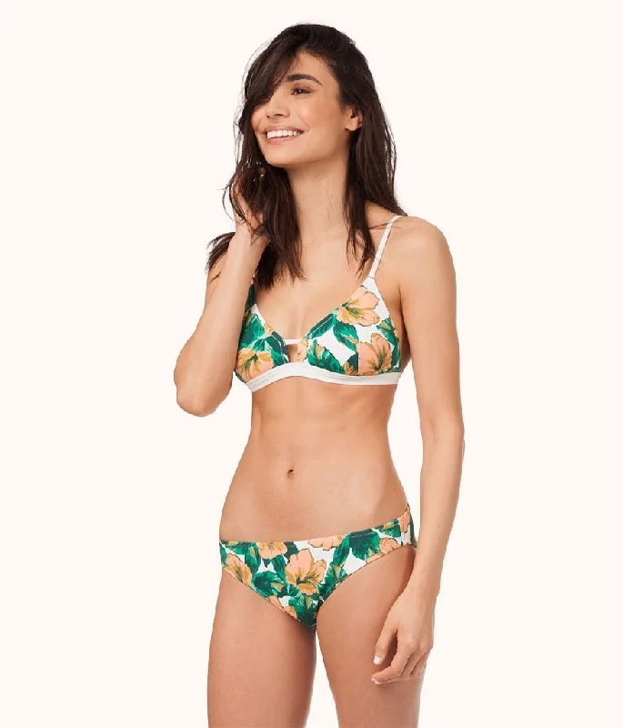 Women's Crochet - Trimmed Swim Tops in White for a Boho - Inspired Beach OutfitThe Swim Bralette: Havana Print Women's Crochet - Trimmed Swim Tops in White for a Boho - Inspired Beach OutfitThe Swim Bralette: Havana Print