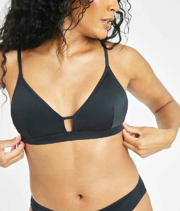 Women's Metallic - Trimmed Swim Tops in Gold for a Glamorous Beach PartyThe Swim Bralette: Jet Black Women's Metallic - Trimmed Swim Tops in Gold for a Glamorous Beach PartyThe Swim Bralette: Jet Black