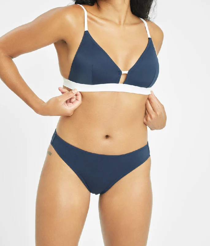 Plus Size Women's Adjustable - Strap Swim Tops in Burgundy for a Custom FitThe Swim Bralette: Navy/White Plus Size Women's Adjustable - Strap Swim Tops in Burgundy for a Custom FitThe Swim Bralette: Navy/White