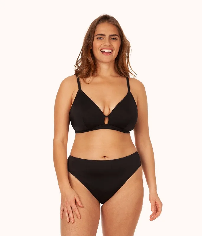 Women's Crochet - Trimmed Swim Tops in White for a Boho - Inspired Beach OutfitThe Swim Busty Bralette: Jet Black Women's Crochet - Trimmed Swim Tops in White for a Boho - Inspired Beach OutfitThe Swim Busty Bralette: Jet Black