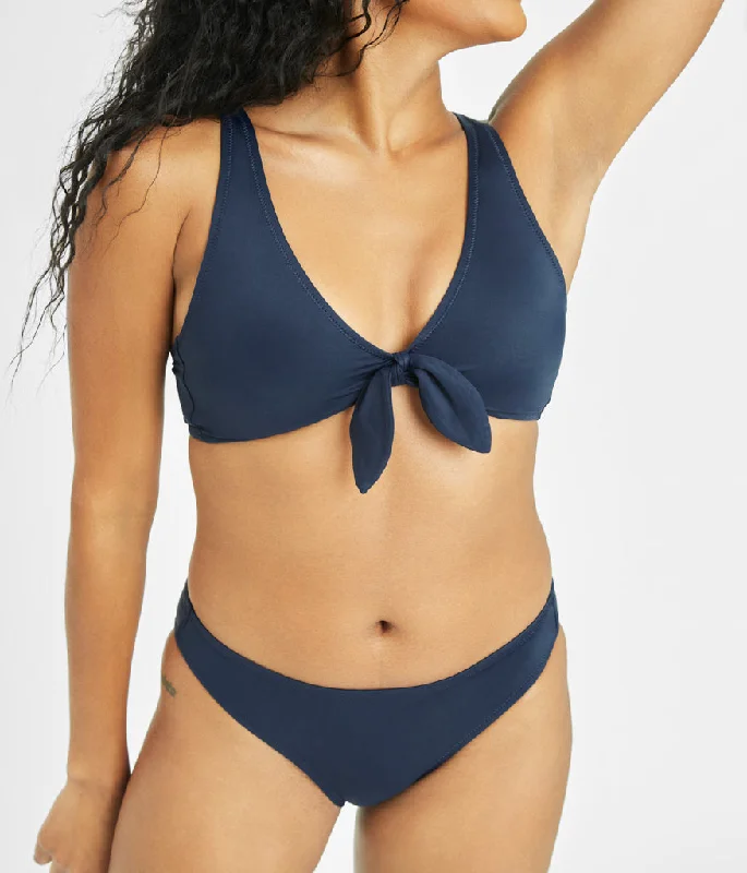 Plus Size Women's One - Shoulder Swim Tops in Pink with Ruching for a Figure - Flattering DesignThe Swim Plunge Bralette: Navy Plus Size Women's One - Shoulder Swim Tops in Pink with Ruching for a Figure - Flattering DesignThe Swim Plunge Bralette: Navy