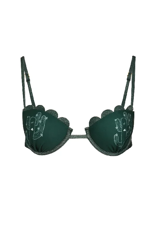 Plus Size Women's Ruched Swim Tops in Green for a Comfortable and Stylish Beach OutfitTop Saharan Drought