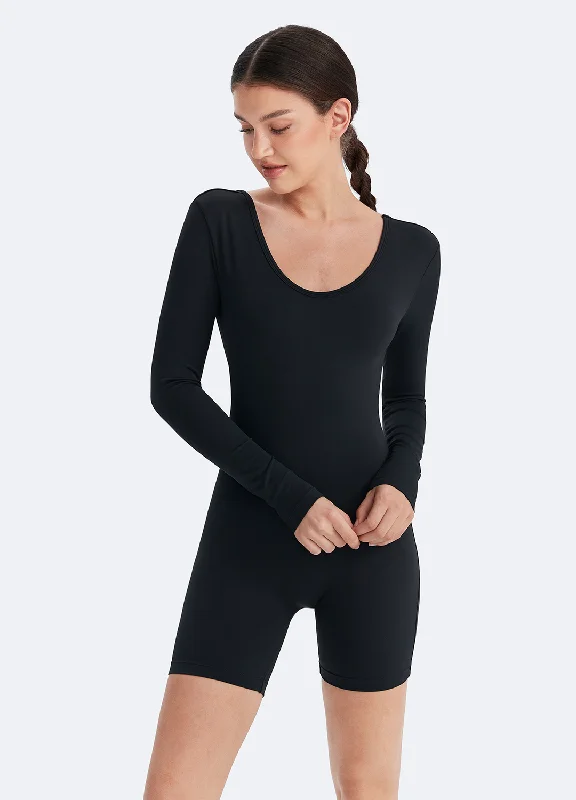 Seamless Bodysuits for a Smooth Underwear LookU-back Long Sleeve Bodysuit