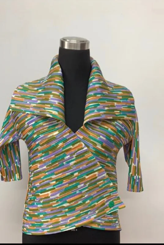 Sustainable organic cotton cover ups for eco - conscious beach loversVanite Couture pleated jacket BBT-17 Earthy Gray