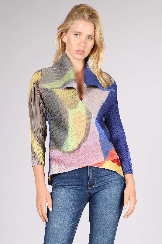 Opaque cover ups for a more modest beach lookVanite Couture pleated jacket BBT-17 Mayan Earth