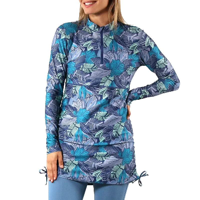 Women's Wireless Sports Swim Tops in Gray for Comfort during Water WorkoutsWomen's Convertible Swim Shirtdress