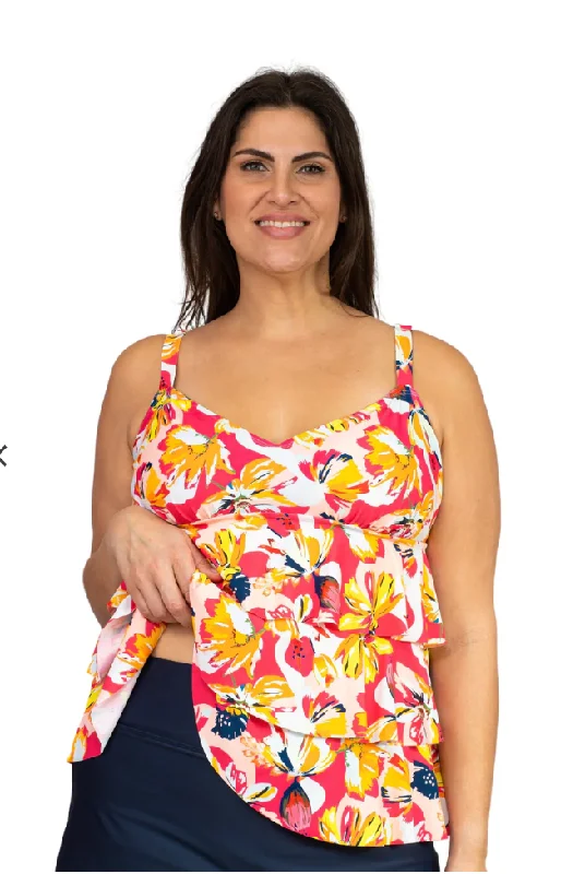 Women's Strapless Swim Tops with Silicone Grip in Red for a Secure and Stylish Poolside LookWomens Tankini