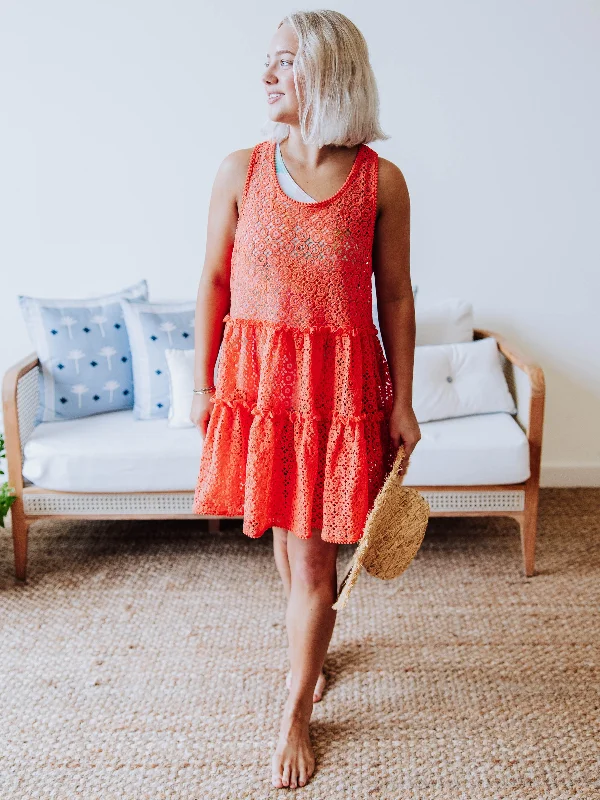 Hooded cover ups for windy beach daysWomen's Tara Cover Up - Coral