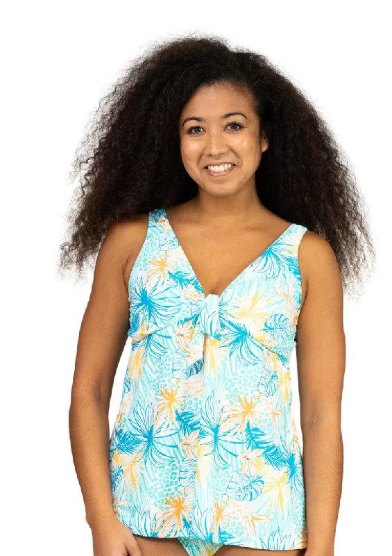 Women's High - Neck Swim Tops in Navy with Zipper for a Sleek and Sporty LookWomens V Neck Tankini
