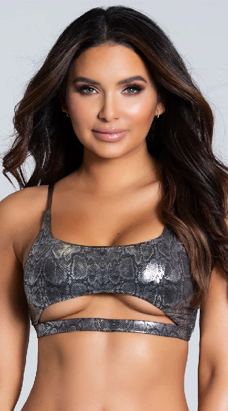 Plus Size Women's Ruched Swim Tops in Green for a Comfortable and Stylish Beach OutfitYandy Boa Constrictor Bikini Top Plus Size Women's Ruched Swim Tops in Green for a Comfortable and Stylish Beach OutfitYandy Boa Constrictor Bikini Top