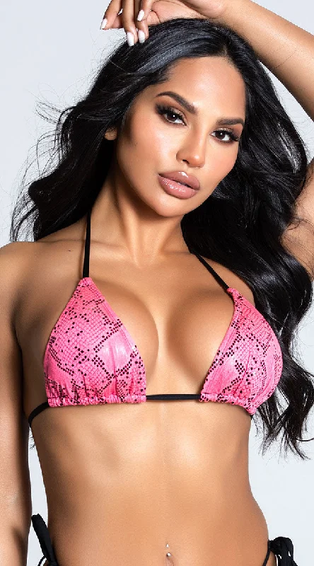 Women's Color - Blocked Swim Tops in Orange and Pink for a Vibrant Summer LookYandy Snake It Til You Make It Bikini Top Women's Color - Blocked Swim Tops in Orange and Pink for a Vibrant Summer LookYandy Snake It Til You Make It Bikini Top