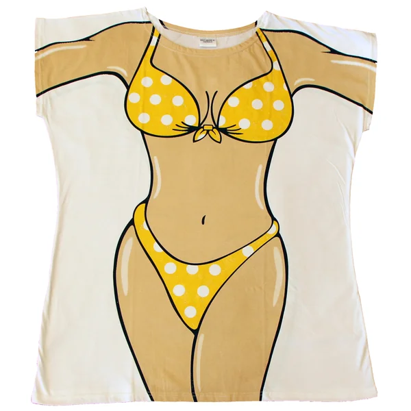 Split - hem cover ups for a more dynamic and stylish appearanceYellow Polka Dot Women's Cover Up Split - hem cover ups for a more dynamic and stylish appearanceYellow Polka Dot Women's Cover Up